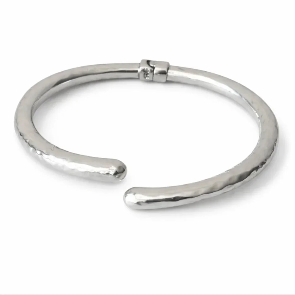 925 Sterling Silver Cuff Hammered Bypass Electroform Bracelet Made in Thailand